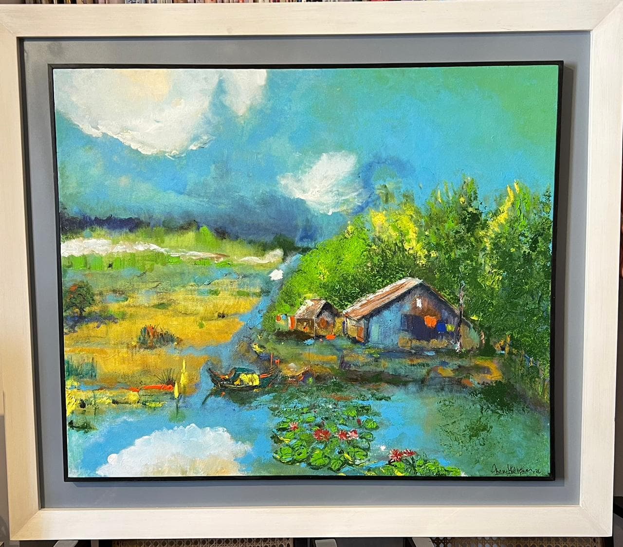 19.গ্রাম ও জীবন, Acrylic on Canvas(46"×40")